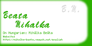 beata mihalka business card
